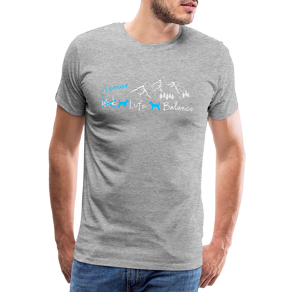 Männer Premium T-Shirt - (Irish) Terrier Life Balance - Grau meliert