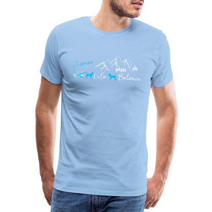 Männer Premium T-Shirt - (Irish) Terrier Life Balance - Sky
