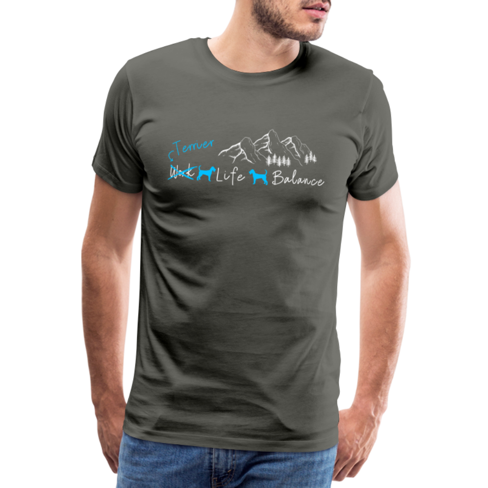 Männer Premium T-Shirt - (Irish) Terrier Life Balance - Asphalt