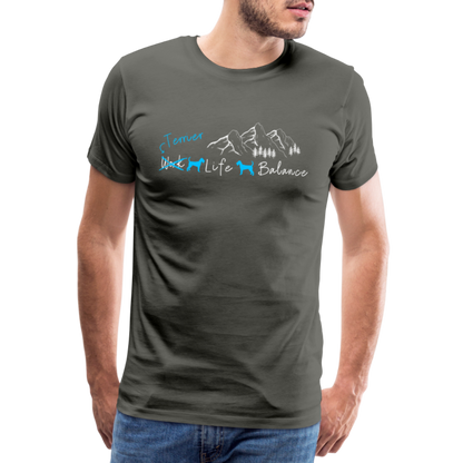 Männer Premium T-Shirt - (Irish) Terrier Life Balance - Asphalt