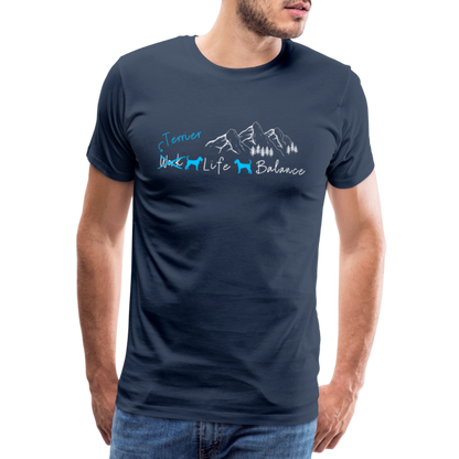 Männer Premium T-Shirt - (Irish) Terrier Life Balance - Navy