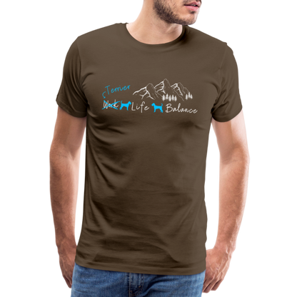 Männer Premium T-Shirt - (Irish) Terrier Life Balance - Edelbraun