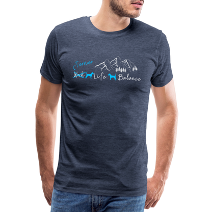 Männer Premium T-Shirt - (Irish) Terrier Life Balance - Blau meliert