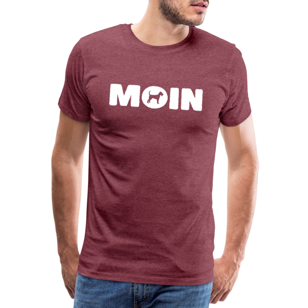 Männer Premium T-Shirt - Irish Terrier - Moin - Bordeauxrot meliert