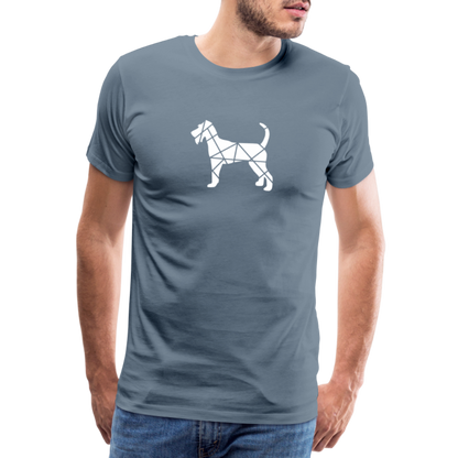 Männer Premium T-Shirt - Irish Terrier geometrisch - Blaugrau