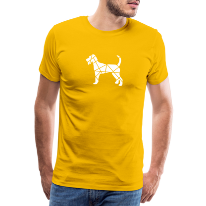 Männer Premium T-Shirt - Irish Terrier geometrisch - Sonnengelb