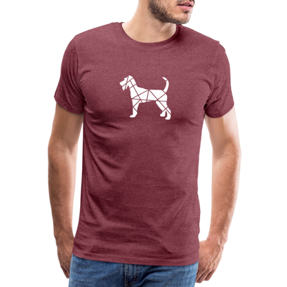 Männer Premium T-Shirt - Irish Terrier geometrisch - Bordeauxrot meliert
