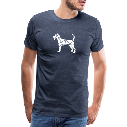 Männer Premium T-Shirt - Irish Terrier geometrisch - Blau meliert