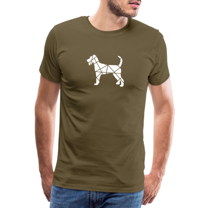 Männer Premium T-Shirt - Irish Terrier geometrisch - Khaki