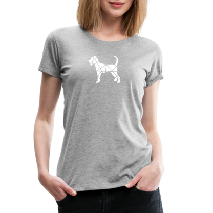 Women’s Premium T-Shirt - Irish Terrier geometrisch - Grau meliert
