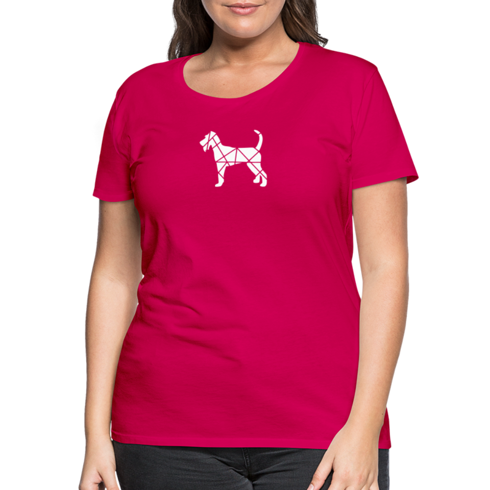 Women’s Premium T-Shirt - Irish Terrier geometrisch - dunkles Pink