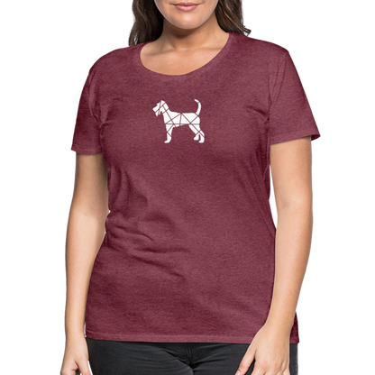 Women’s Premium T-Shirt - Irish Terrier geometrisch - Bordeauxrot meliert