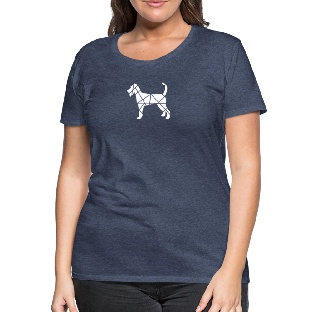 Women’s Premium T-Shirt - Irish Terrier geometrisch - Blau meliert