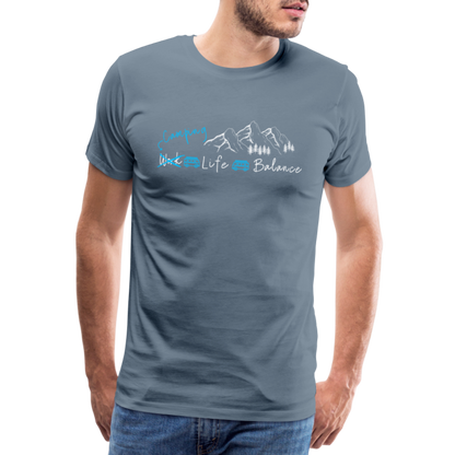 Männer Premium T-Shirt - Camping Life Balance - Blaugrau
