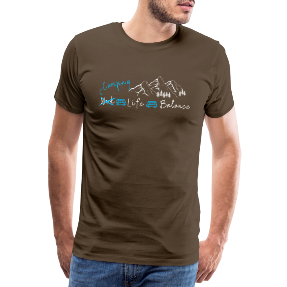 Männer Premium T-Shirt - Camping Life Balance - Edelbraun