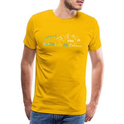 Männer Premium T-Shirt - Camping Life Balance - Sonnengelb