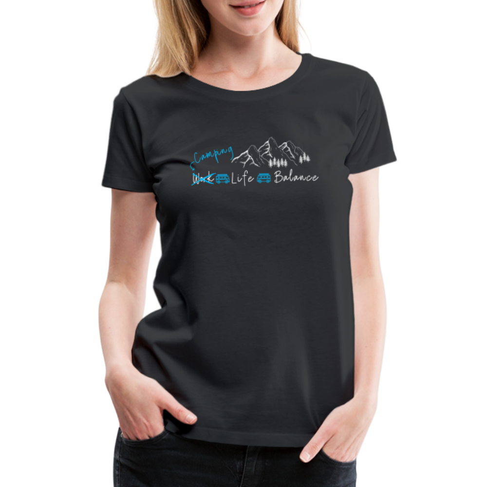 Women’s Premium T-Shirt - Camping Life Balance - Schwarz