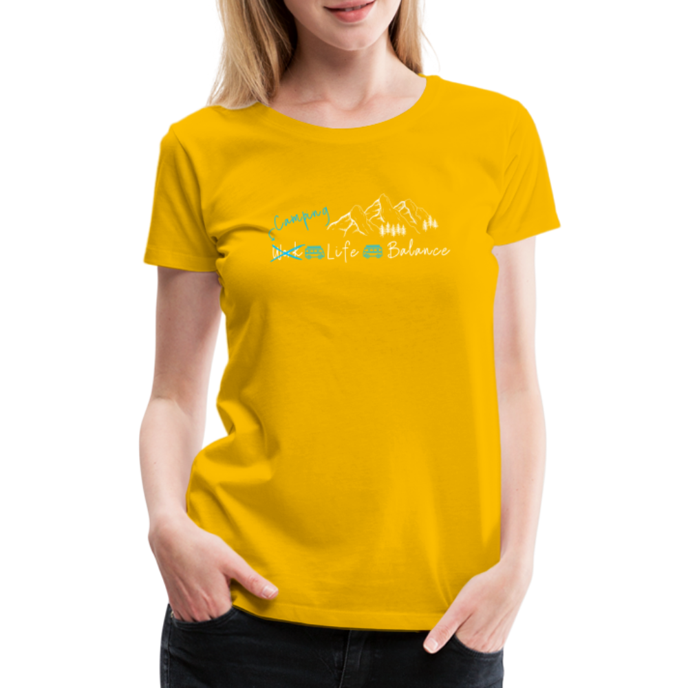 Women’s Premium T-Shirt - Camping Life Balance - Sonnengelb