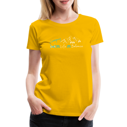 Women’s Premium T-Shirt - Camping Life Balance - Sonnengelb