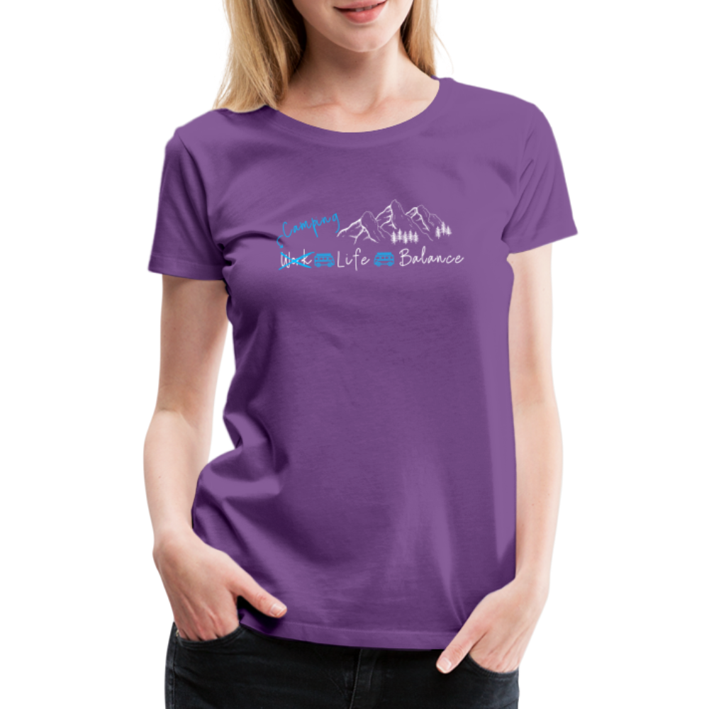 Women’s Premium T-Shirt - Camping Life Balance - Lila