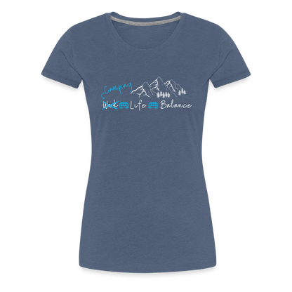 Women’s Premium T-Shirt - Camping Life Balance - Blau meliert