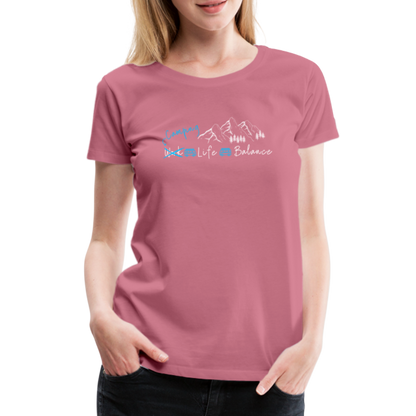 Women’s Premium T-Shirt - Camping Life Balance - Malve