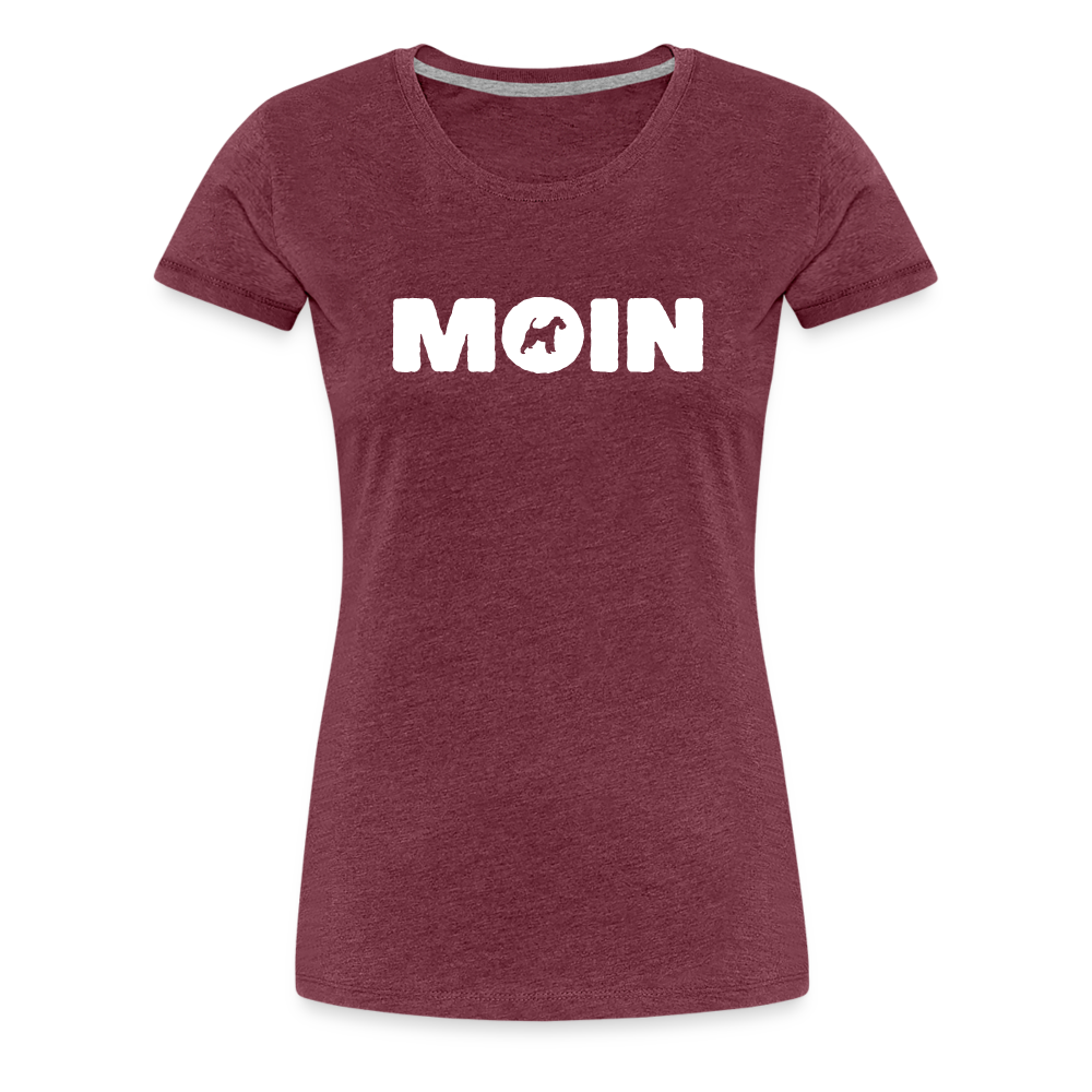 Women’s Premium T-Shirt - Drahthaar Foxterrier - Moin - Bordeauxrot meliert