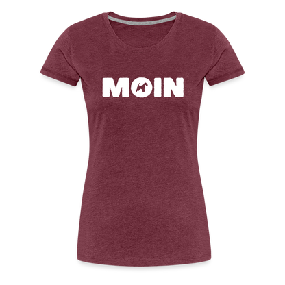 Women’s Premium T-Shirt - Drahthaar Foxterrier - Moin - Bordeauxrot meliert
