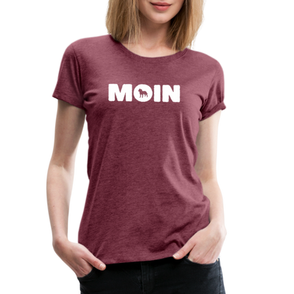 Women’s Premium T-Shirt - Staffordshire Bull Terrier - Moin - Bordeauxrot meliert