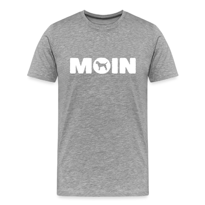 Border Terrier - Moin | Männer Premium T-Shirt - Grau meliert