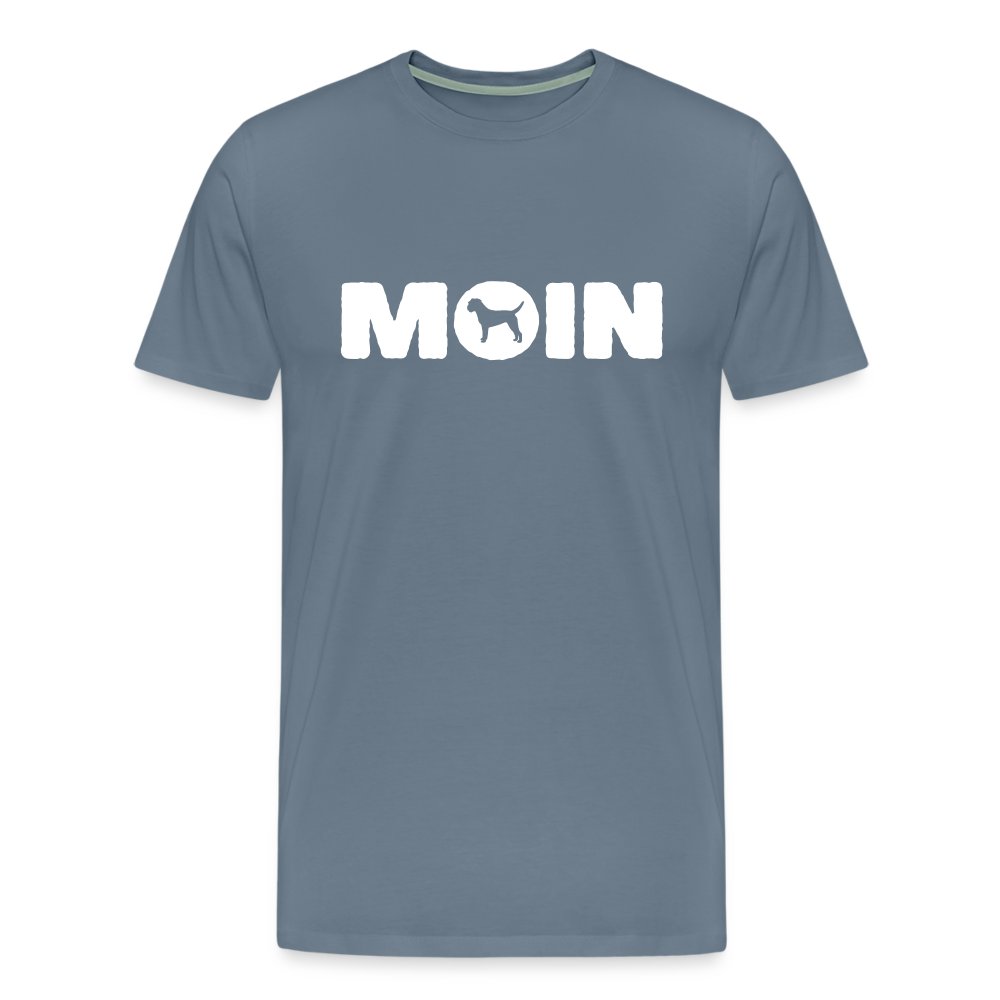 Border Terrier - Moin | Männer Premium T-Shirt - Blaugrau