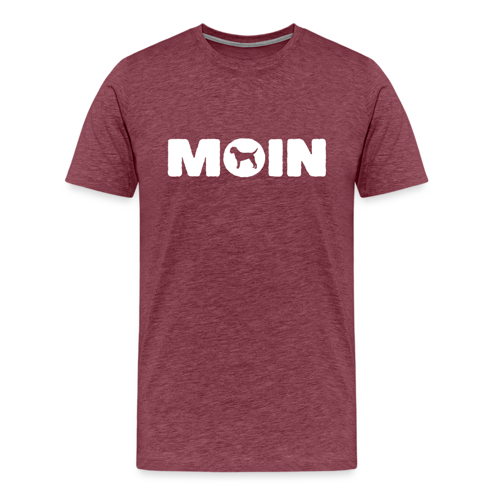 Border Terrier - Moin | Männer Premium T-Shirt - Bordeauxrot meliert