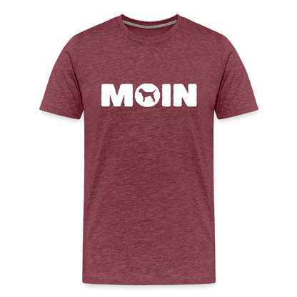 Border Terrier - Moin | Männer Premium T-Shirt - Bordeauxrot meliert