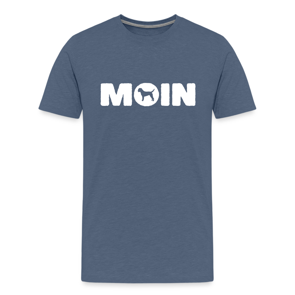 Border Terrier - Moin | Männer Premium T-Shirt - Blau meliert