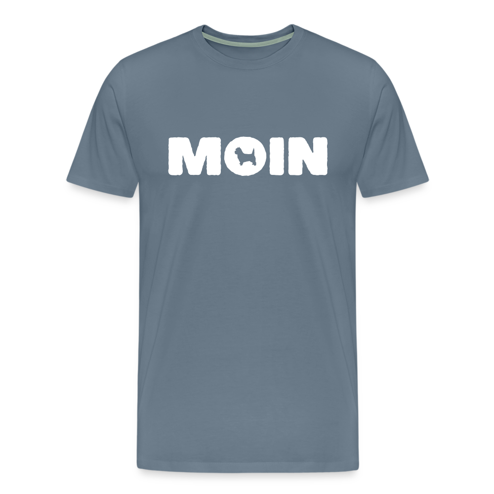 Cairn Terrier - Moin | Männer Premium T-Shirt - Blaugrau