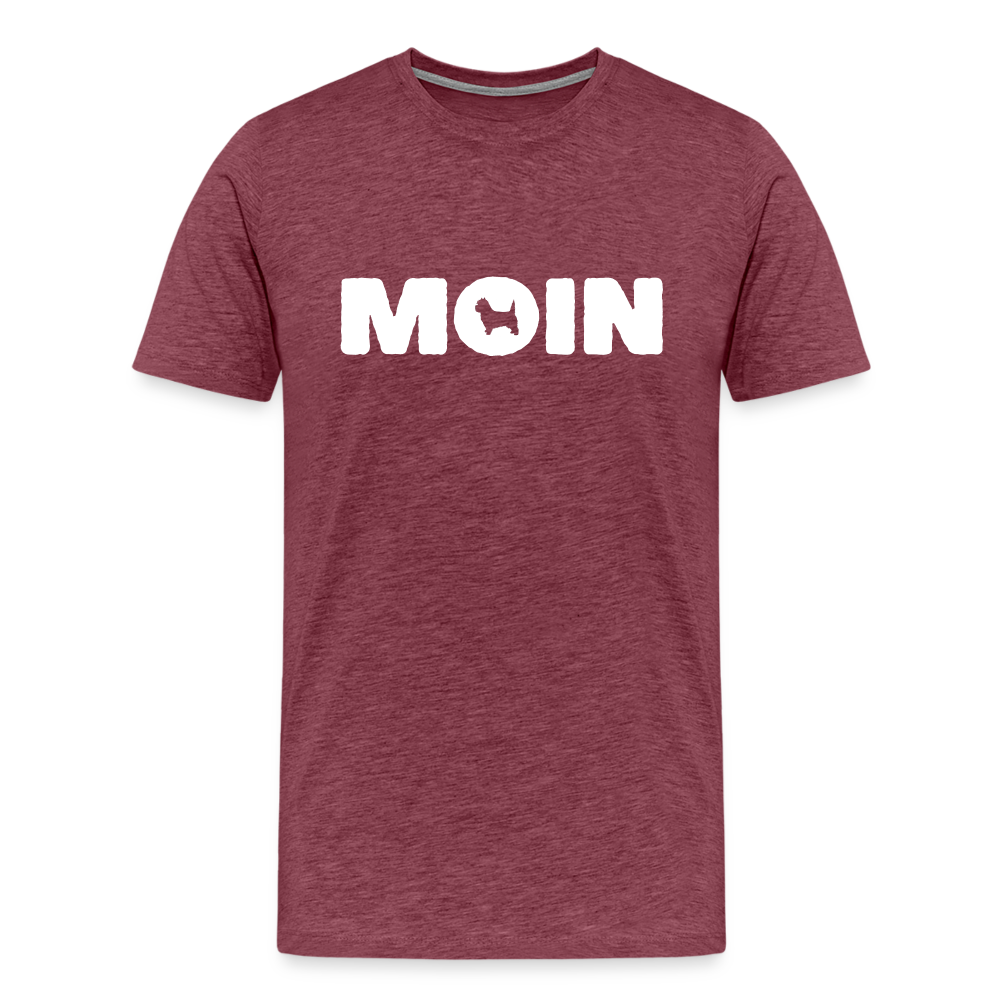 Cairn Terrier - Moin | Männer Premium T-Shirt - Bordeauxrot meliert
