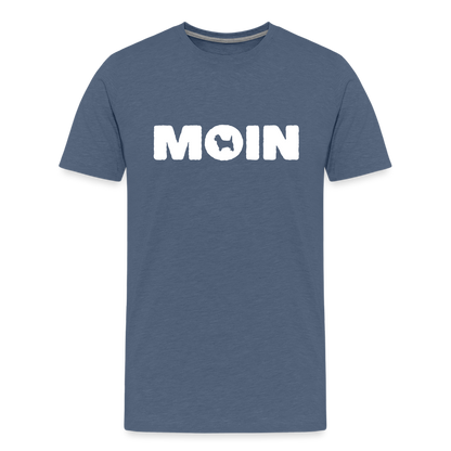 Cairn Terrier - Moin | Männer Premium T-Shirt - Blau meliert