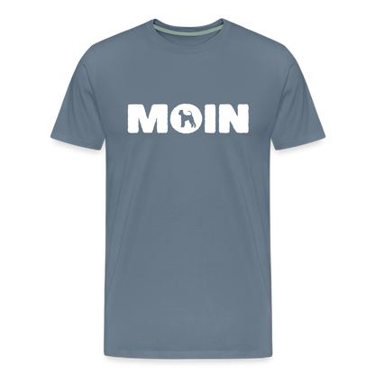 Airedale Terrier - Moin | Männer Premium T-Shirt - Blaugrau