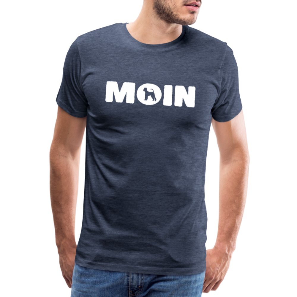 Airedale Terrier - Moin | Männer Premium T-Shirt - Blau meliert