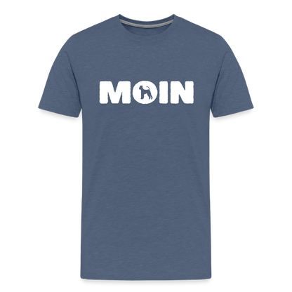 Airedale Terrier - Moin | Männer Premium T-Shirt - Blau meliert