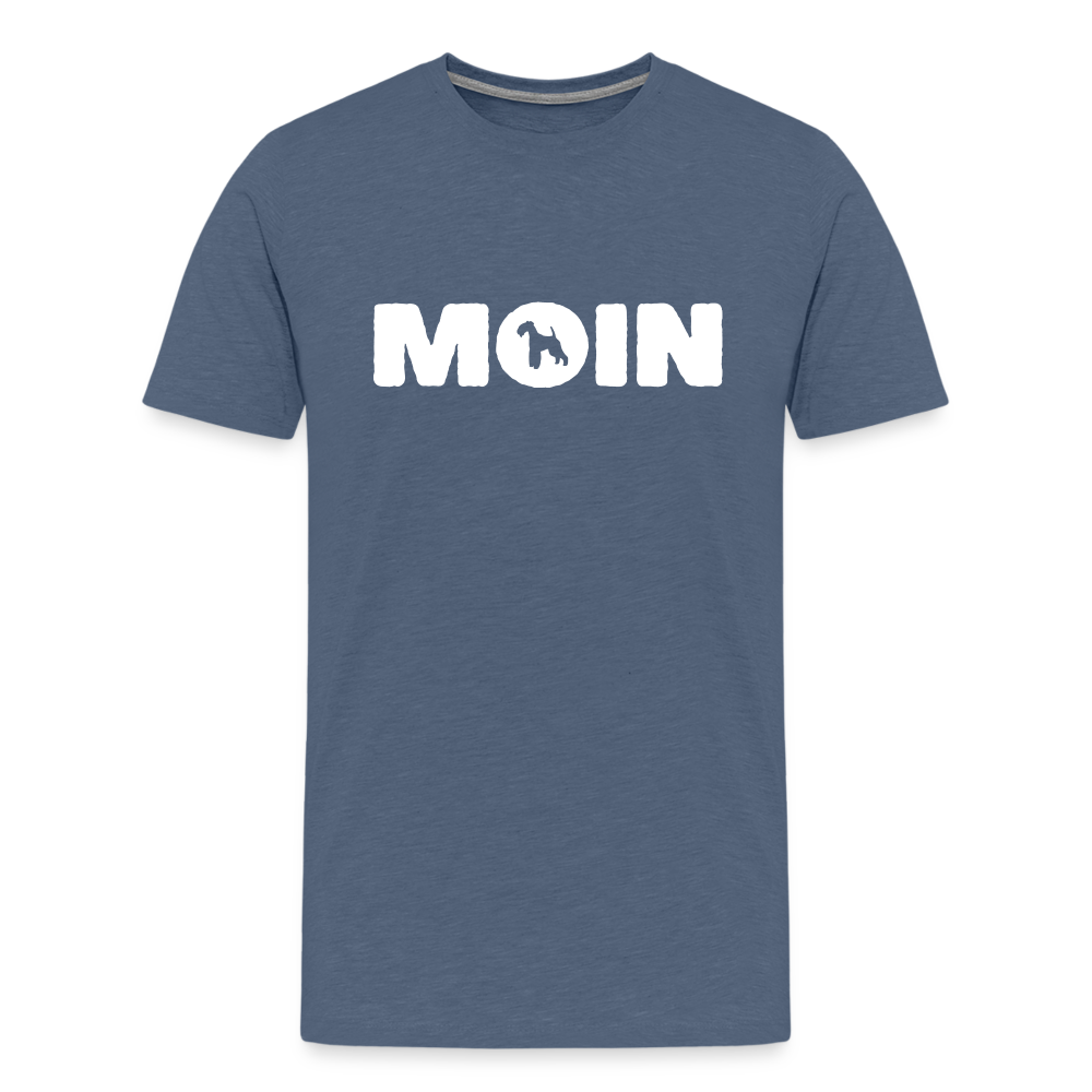 Lakeland Terrier - Moin | Männer Premium T-Shirt - Blau meliert