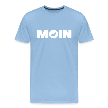 Scottish Terrier - Moin | Männer Premium T-Shirt - Sky