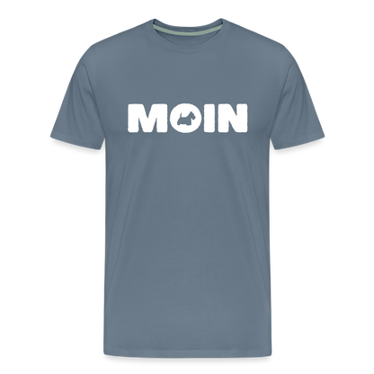 Scottish Terrier - Moin | Männer Premium T-Shirt - Blaugrau