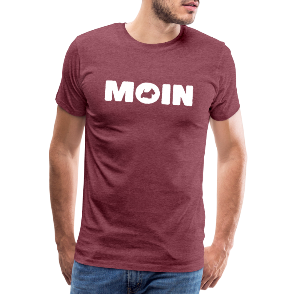 Scottish Terrier - Moin | Männer Premium T-Shirt - Bordeauxrot meliert