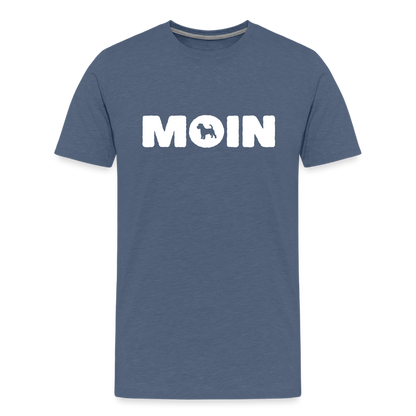 Jack Russell Terrier - Moin | Männer Premium T-Shirt - Blau meliert