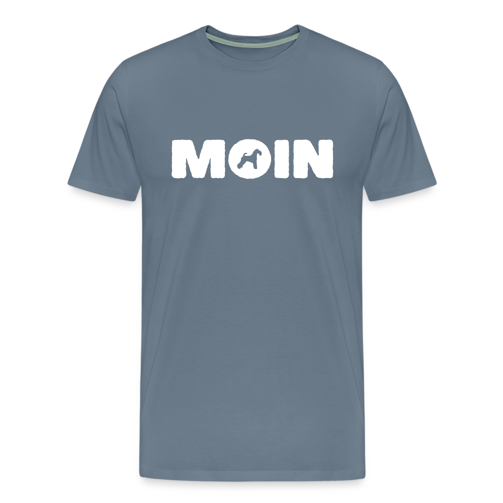 Kerry Blue Terrier - Moin | Männer Premium T-Shirt - Blaugrau