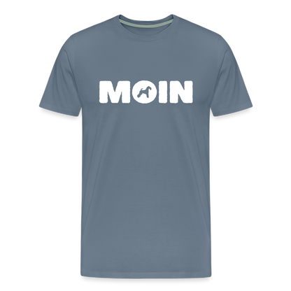 Kerry Blue Terrier - Moin | Männer Premium T-Shirt - Blaugrau