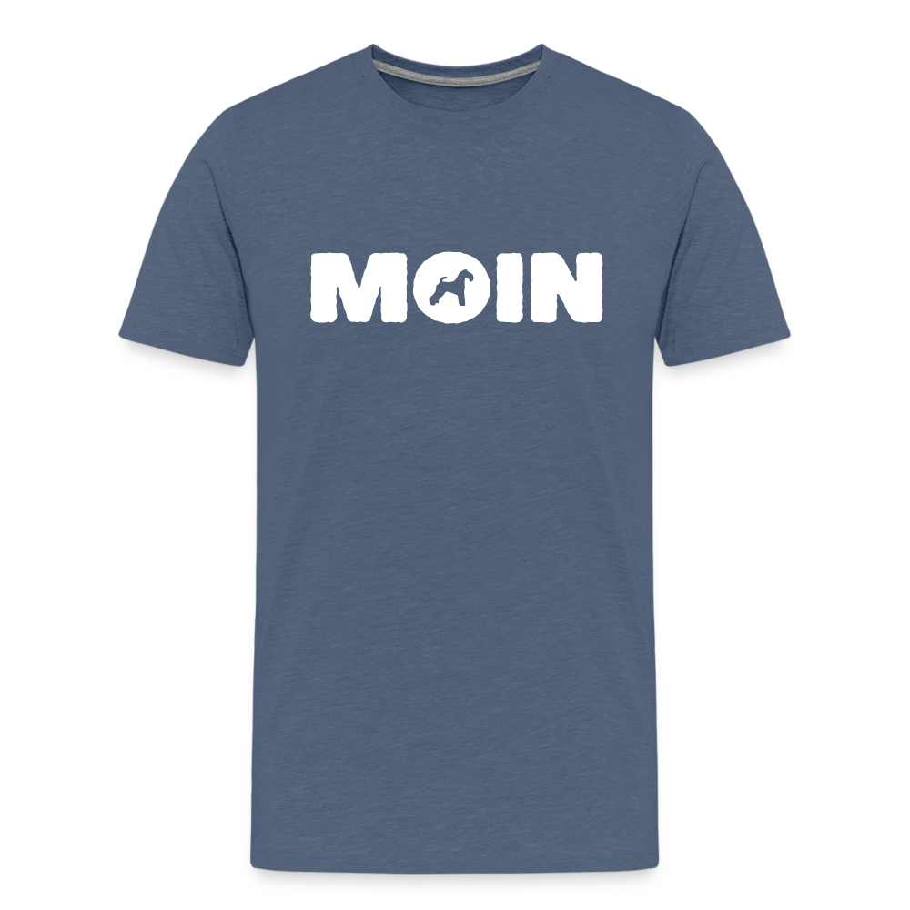Kerry Blue Terrier - Moin | Männer Premium T-Shirt - Blau meliert