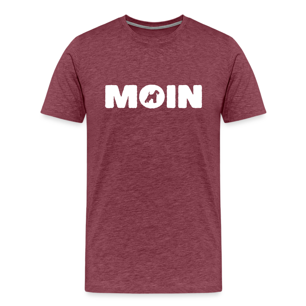 Welsh Terrier - Moin | Männer Premium T-Shirt - Bordeauxrot meliert
