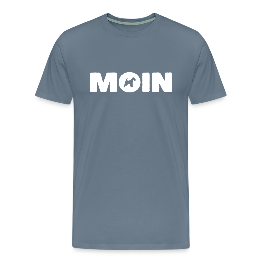 Drahthaar Foxterrier - Moin | Männer Premium T-Shirt - Blaugrau
